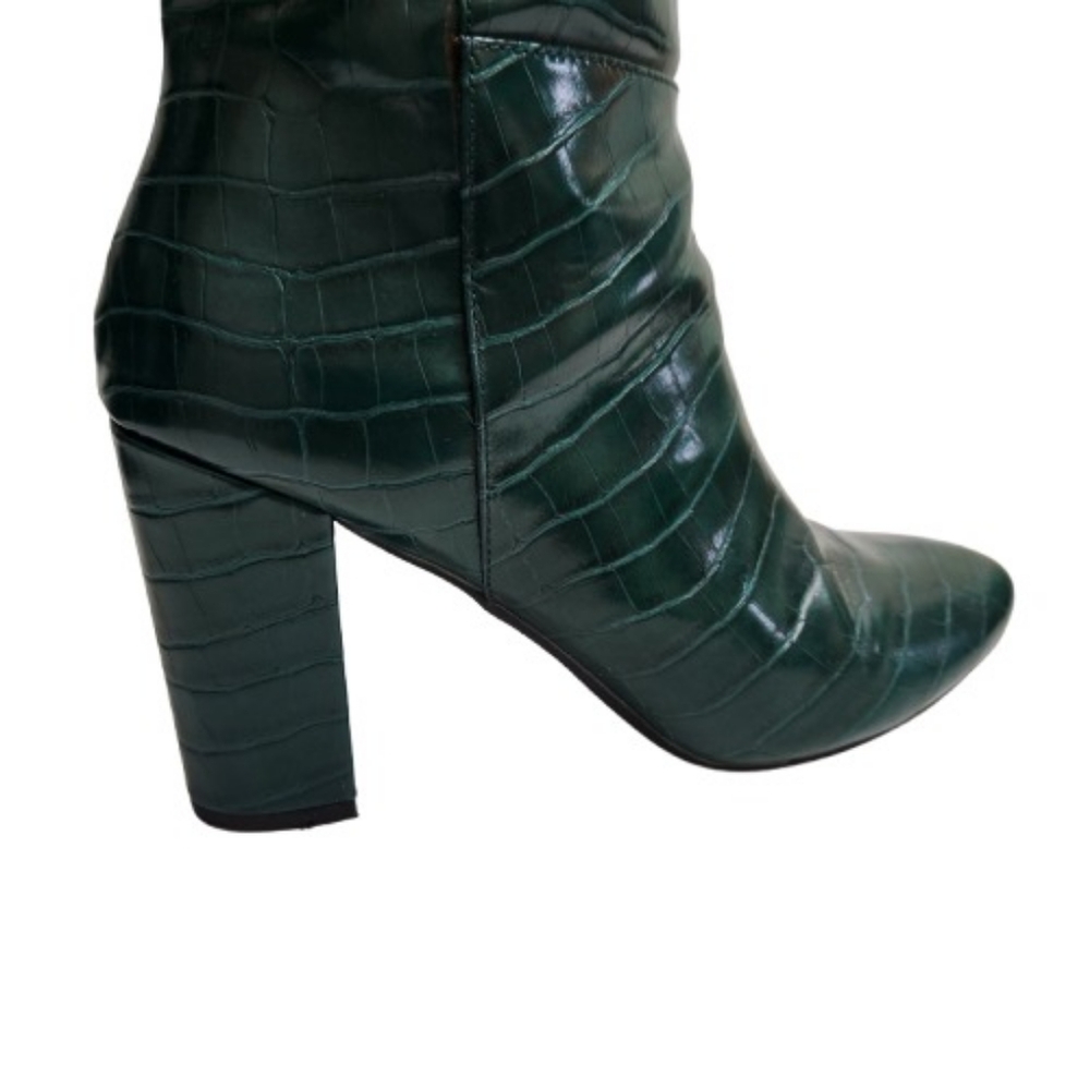 Madden Girl Ronni Dark Green Croc-embossed Knee High Boots - Picture 8 of 15